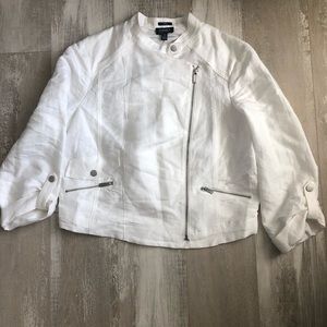 Jones New York lightweight cropped jacket white